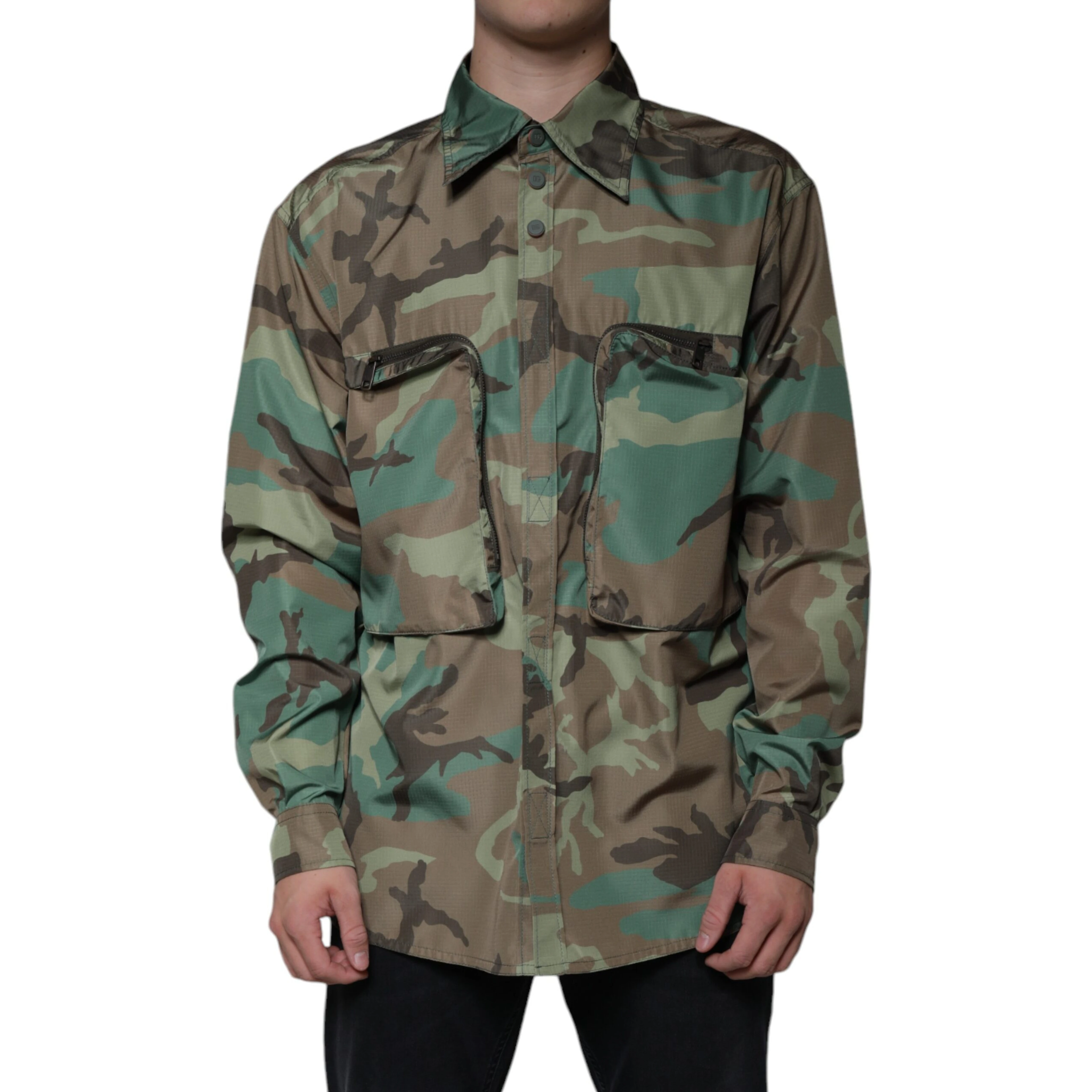 Multicolor Camouflage Button Down Shirt