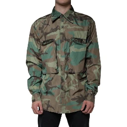 Multicolor Camouflage Button Down Shirt