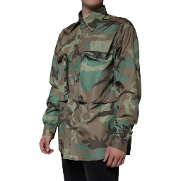 Multicolor Camouflage Button Down Shirt