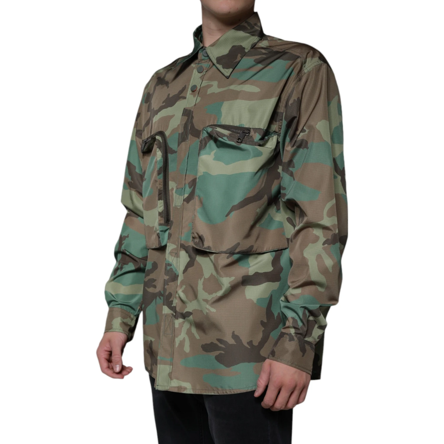 Multicolor Camouflage Button Down Shirt