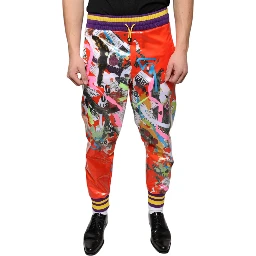 Multicolor Printed Jogger Sweatpants Pants