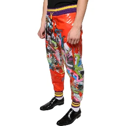 Multicolor Printed Jogger Sweatpants Pants