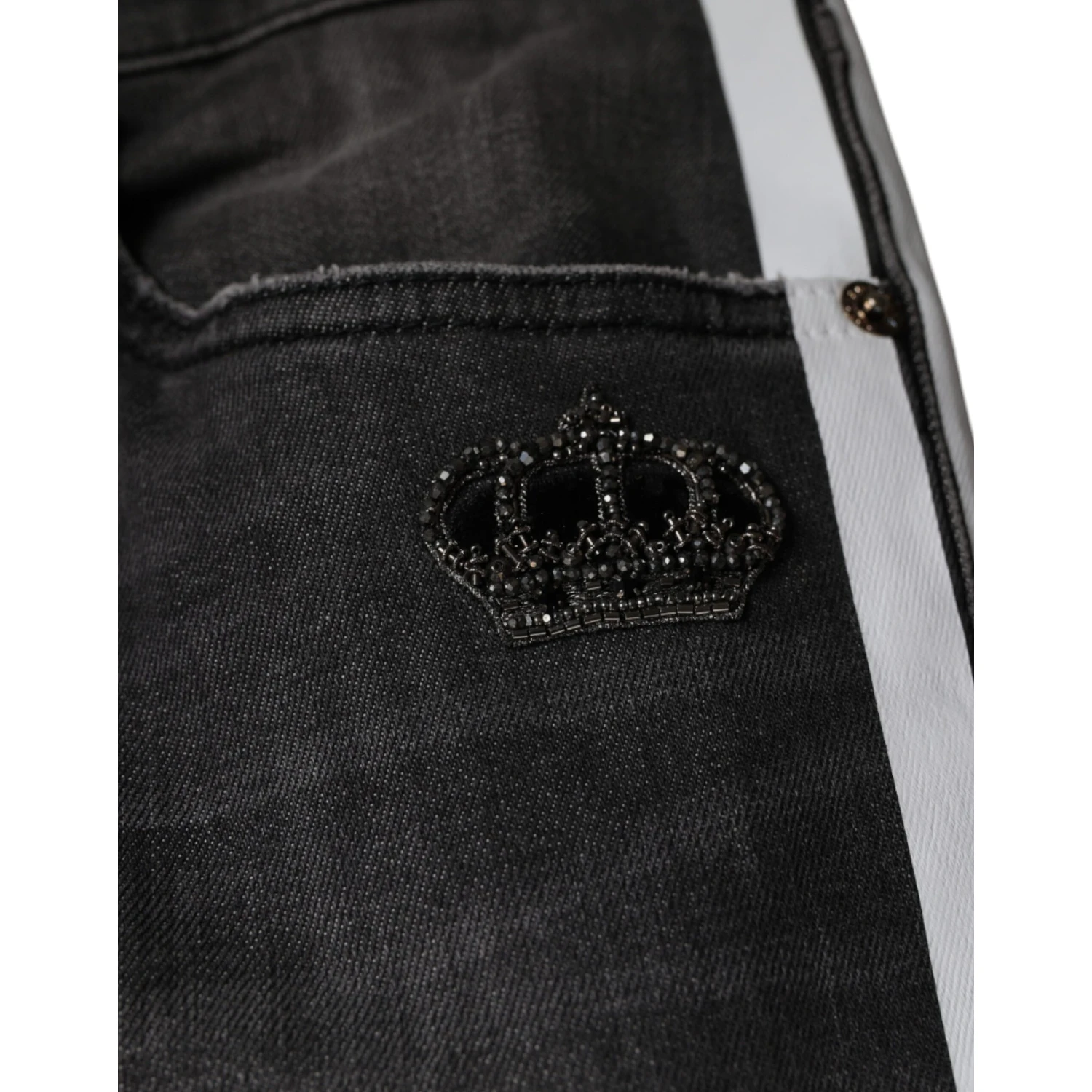 Black Tattered Cotton Skinny Men Denim Jeans