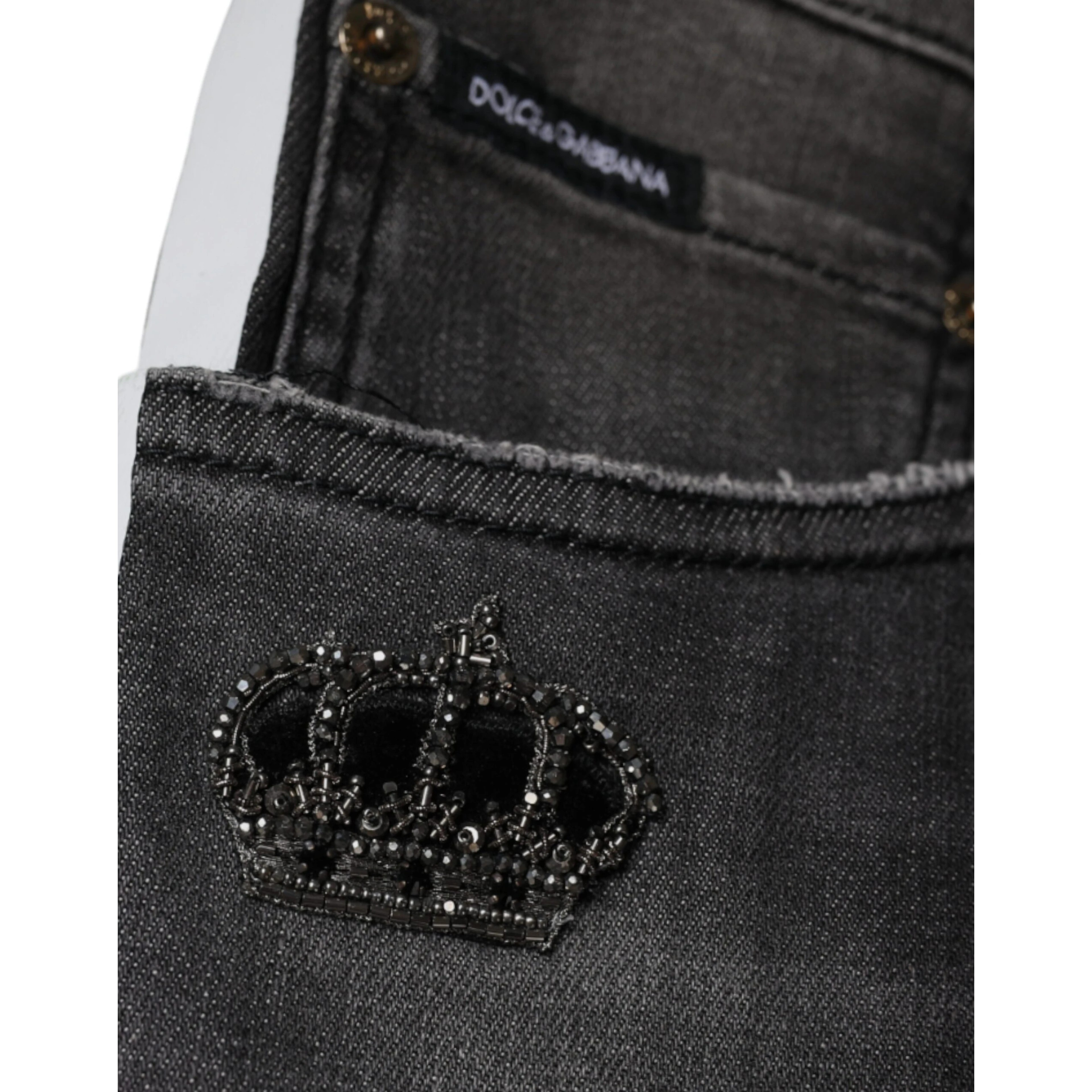 Black Tattered Cotton Skinny Men Denim Jeans