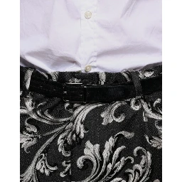 Black Jacquard Skinny Dress Pants