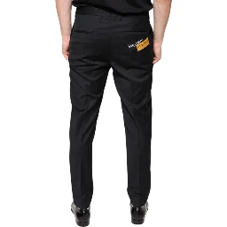 Black Wool Skinny Men Dress Pants