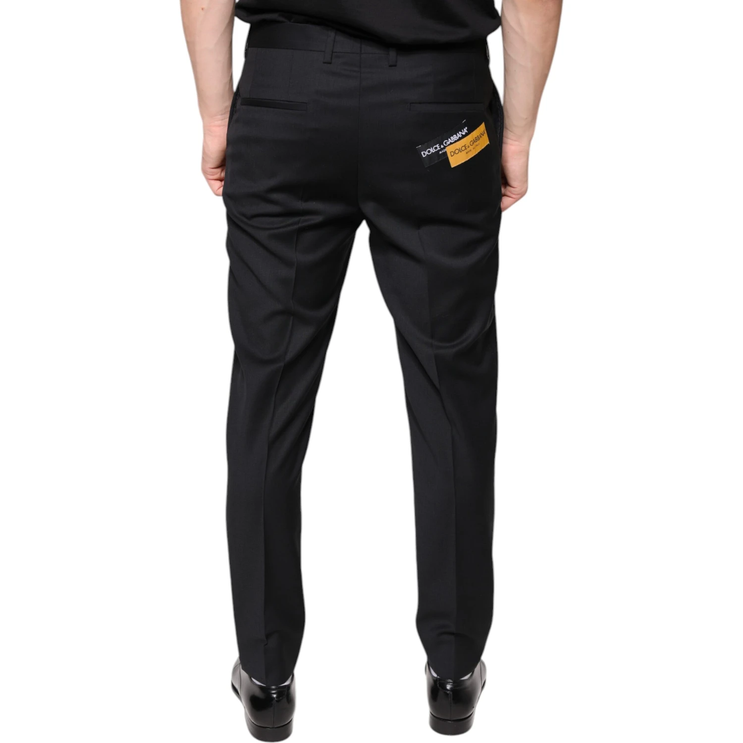 Black Wool Skinny Men Dress Pants