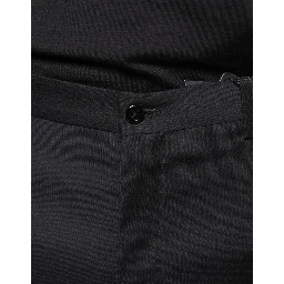 Black Wool Skinny Men Dress Pants