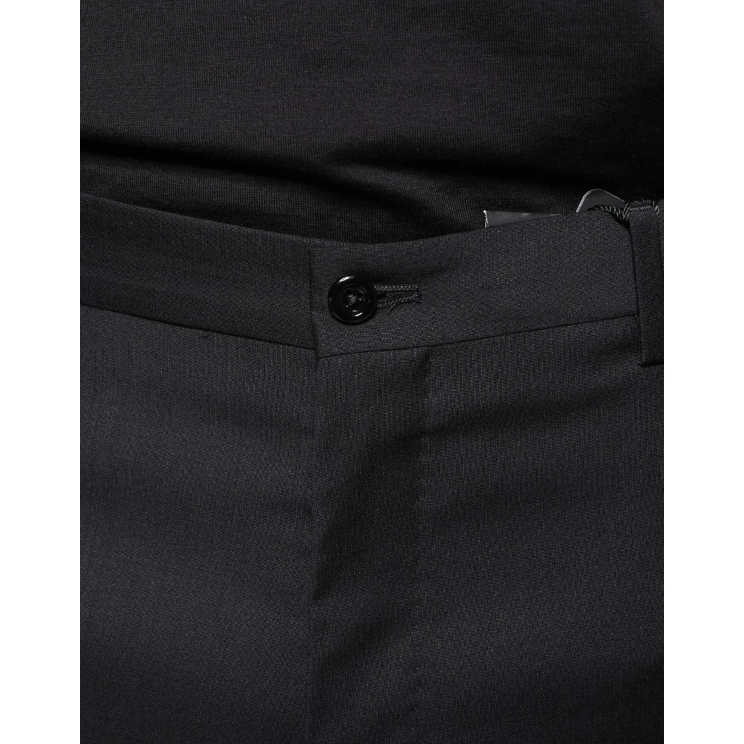 Black Wool Skinny Men Dress Pants