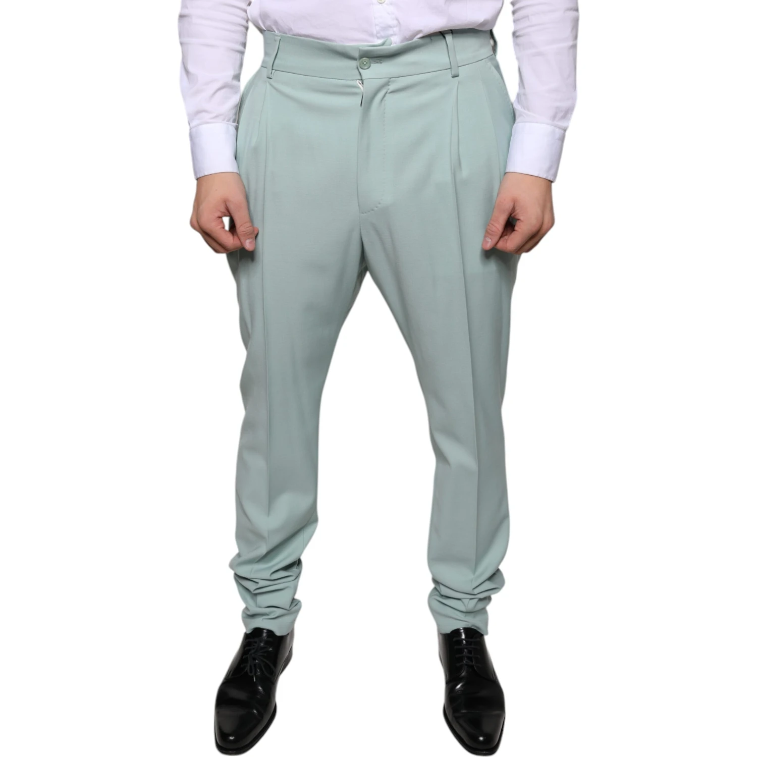 Mint Green Cotton Dress Pants