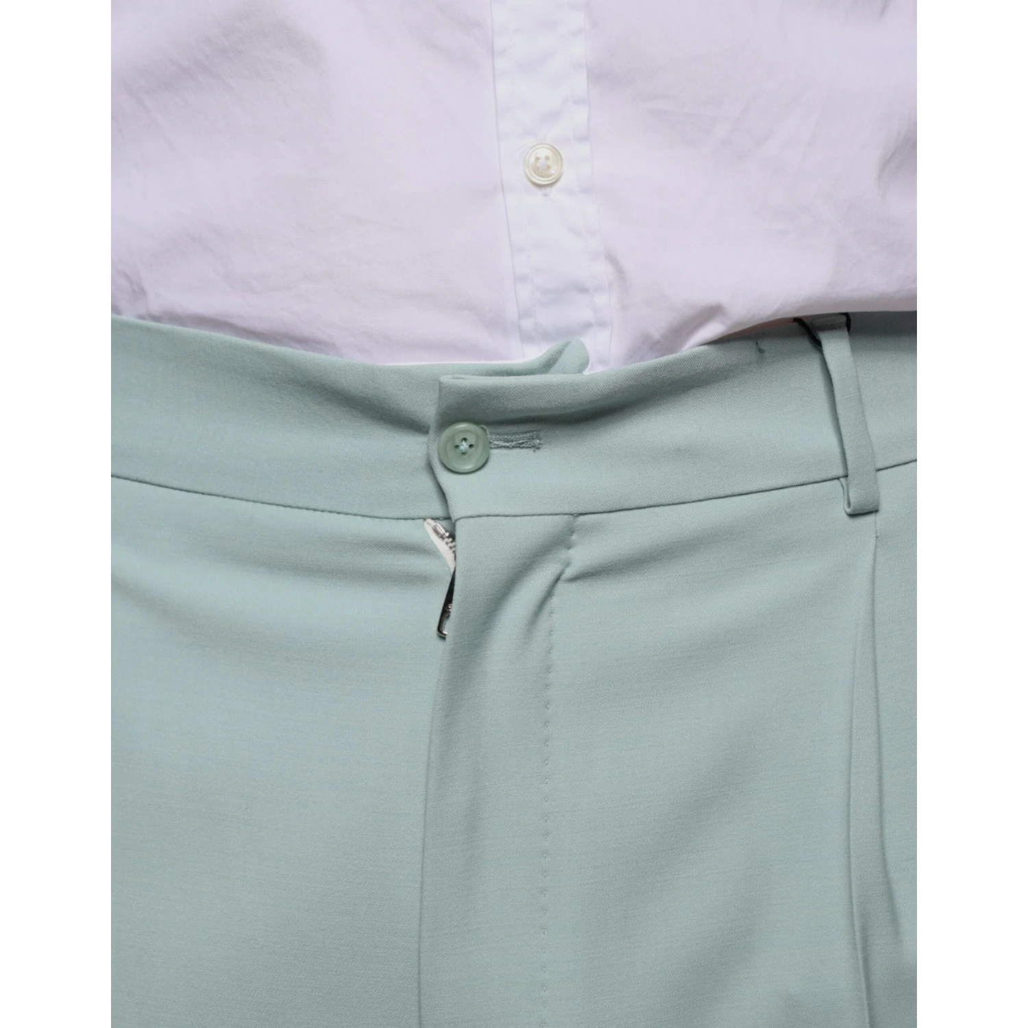 Mint Green Cotton Dress Pants