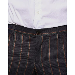 Brown Stripes Skinny Men Dress Pants