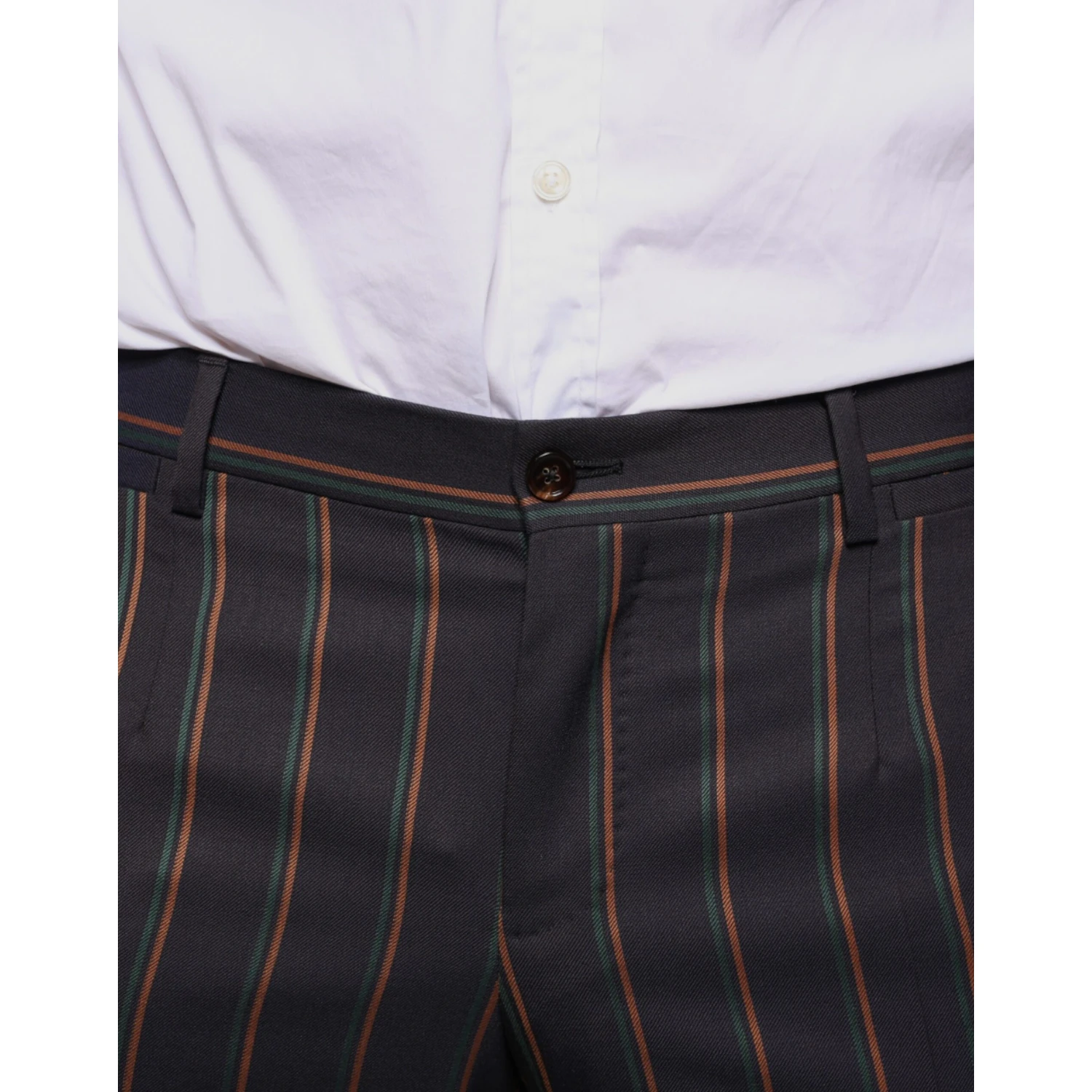 Brown Stripes Skinny Men Dress Pants