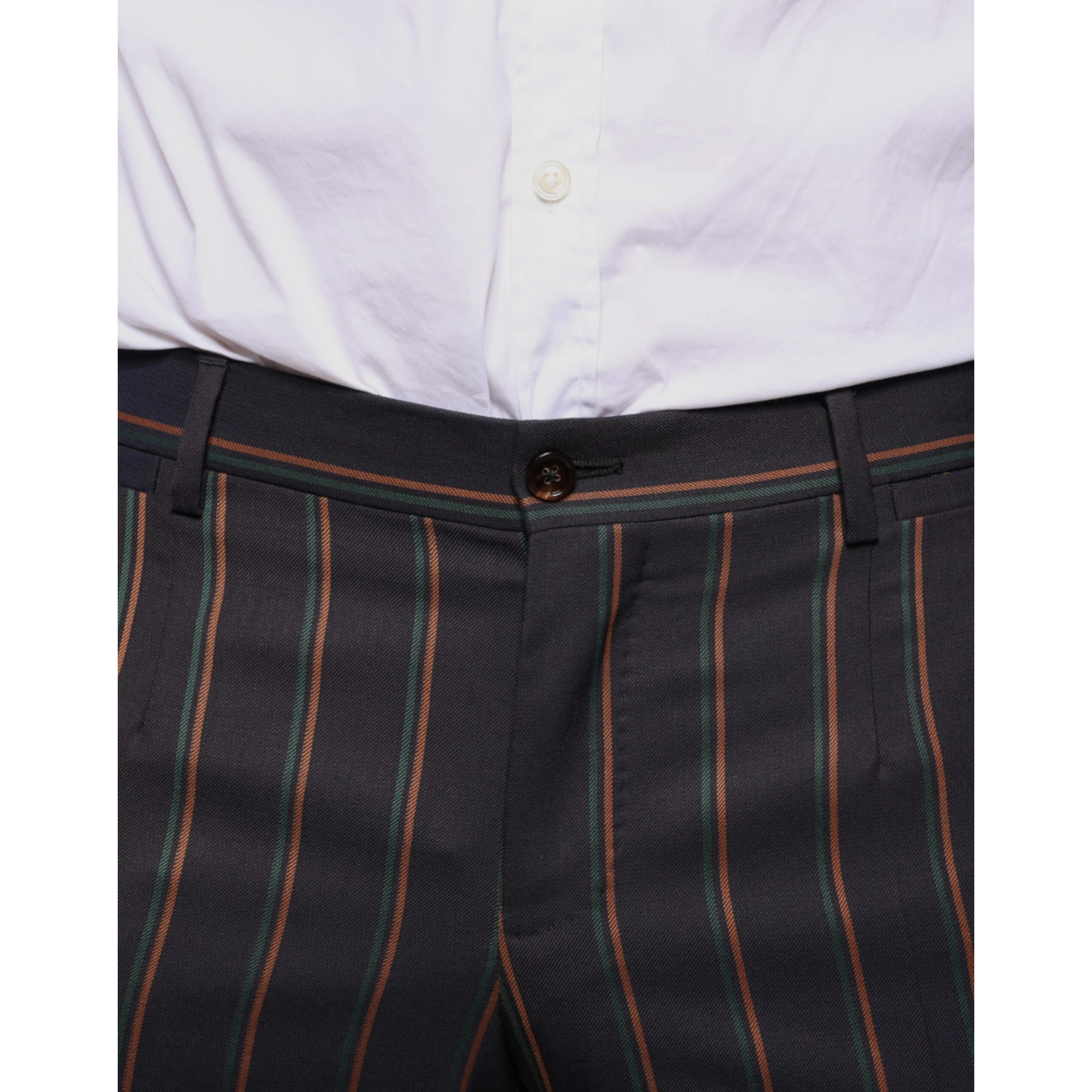 Brown Stripes Skinny Men Dress Pants
