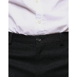 Black Wool Skinny Men Dress Pants