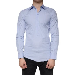 Light Blue Cotton Men Dress Formal Shirt