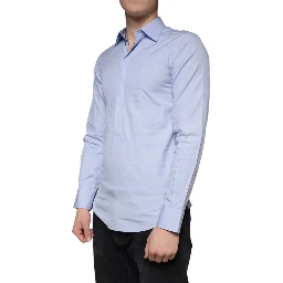 Light Blue Cotton Men Dress Formal Shirt