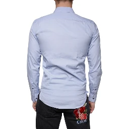 Light Blue Cotton Men Dress Formal Shirt