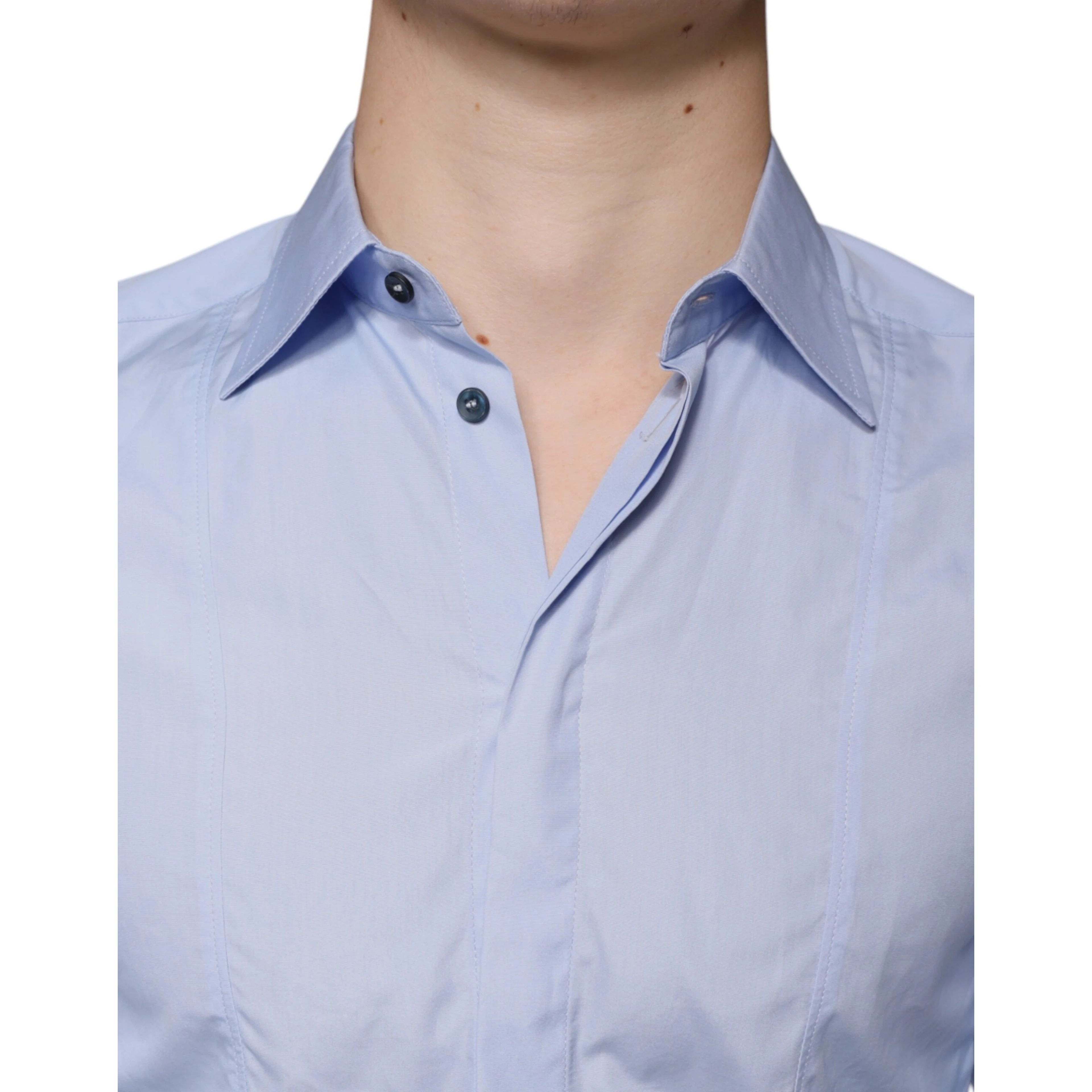 Light Blue Cotton Men Dress Formal Shirt