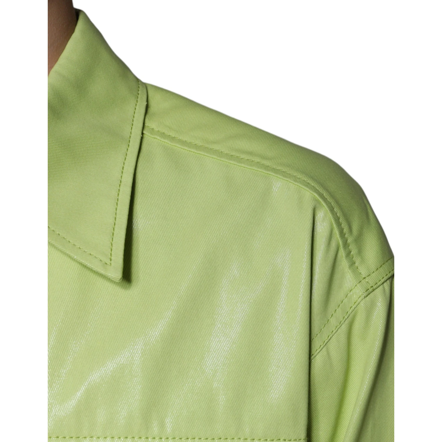 Green Cotton Collared Men Button Down Shirt