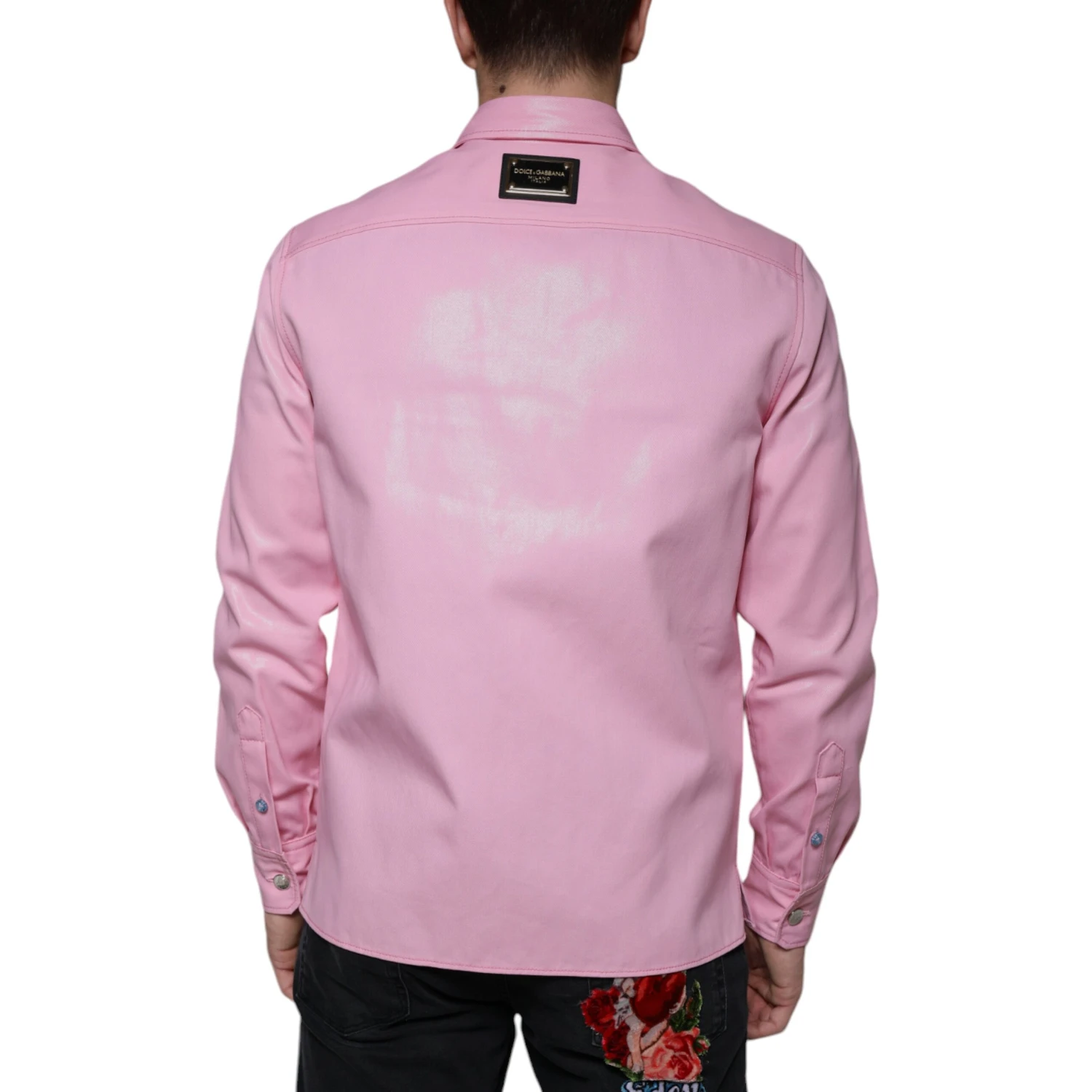 Pink Cotton Collared Button Down Shirt