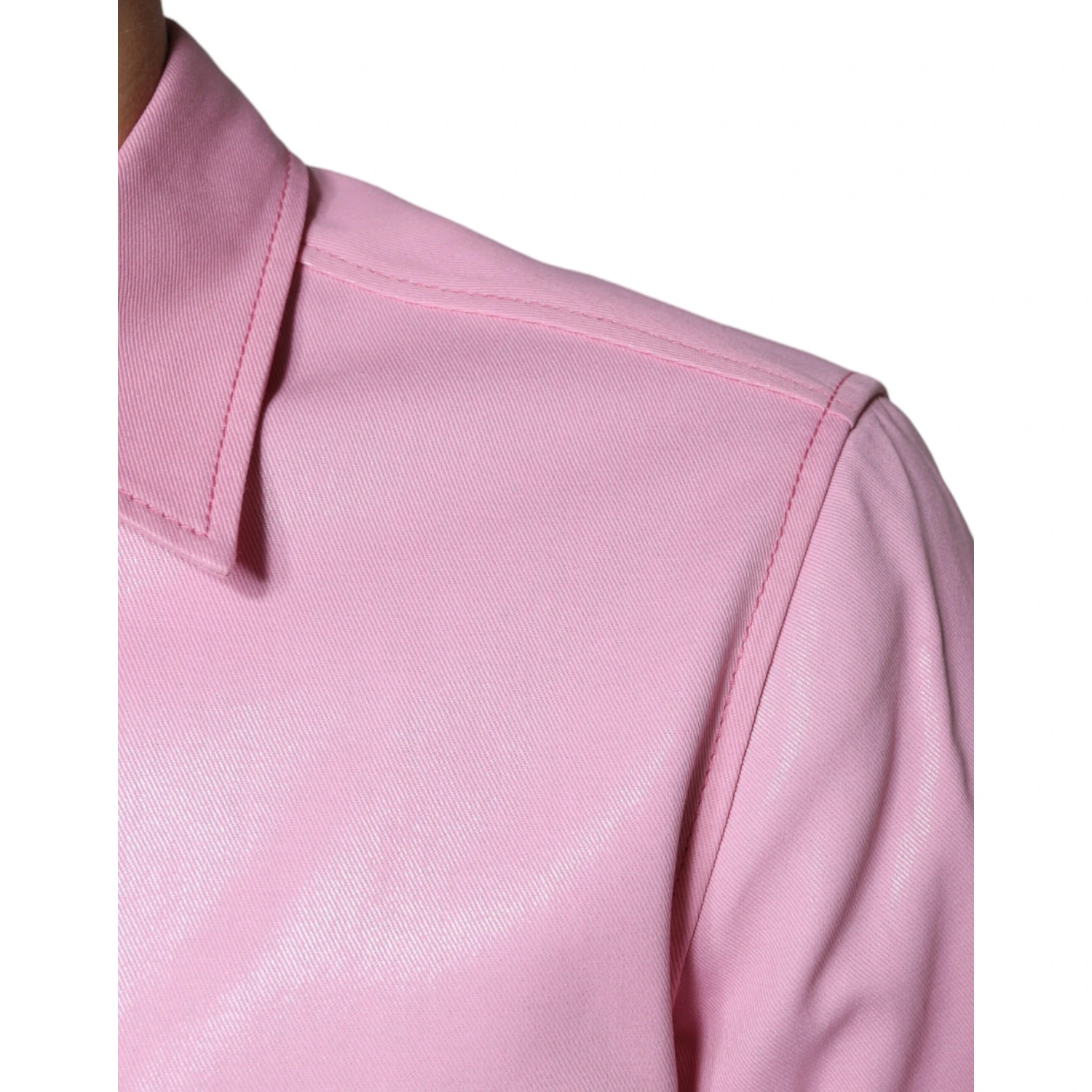 Pink Cotton Collared Button Down Shirt
