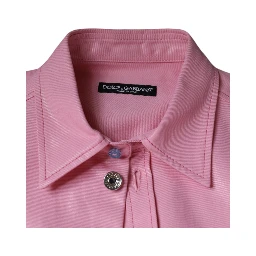 Pink Cotton Collared Button Down Shirt