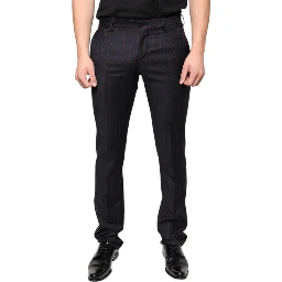 Black Stripes Skinny Men Dress Pants