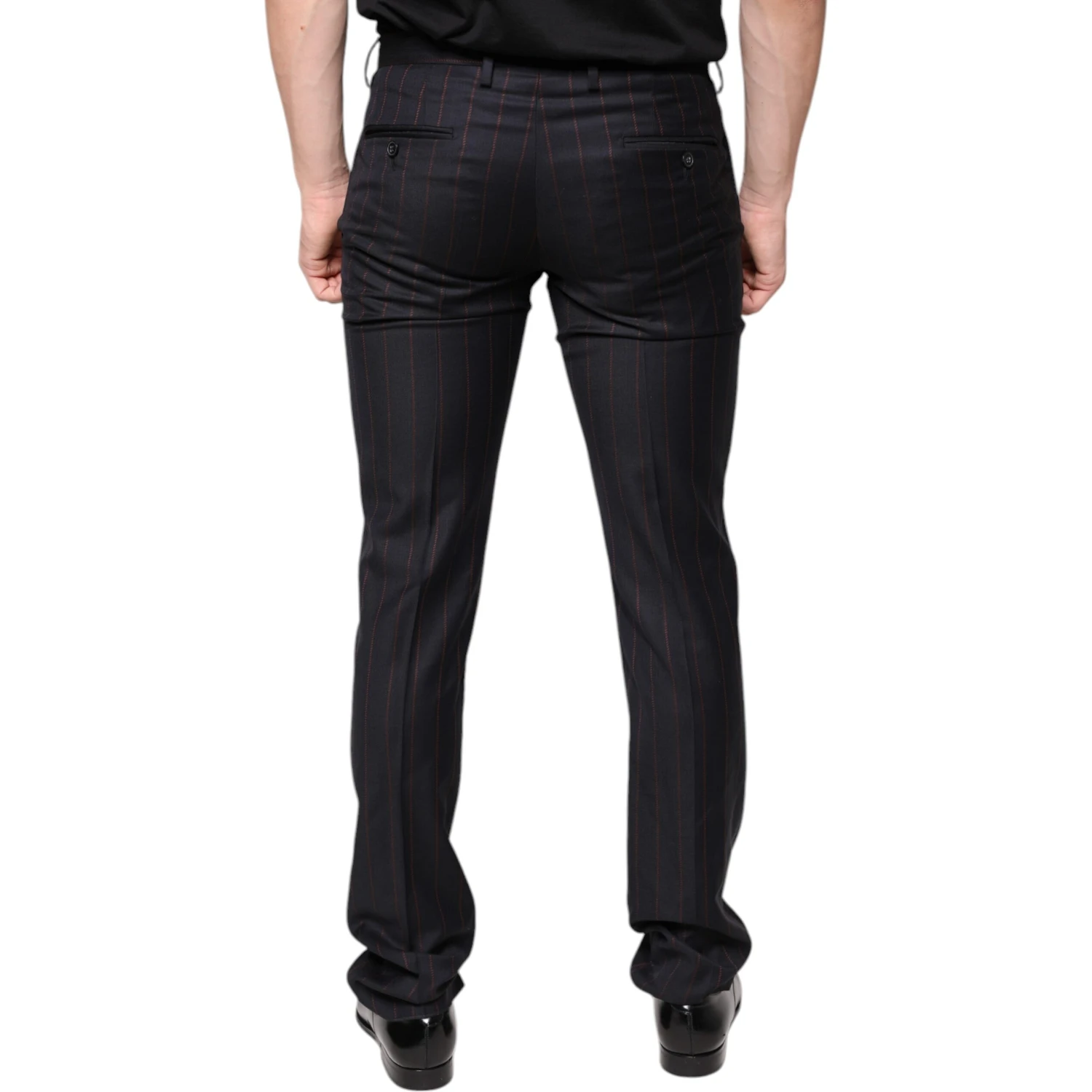 Black Stripes Skinny Men Dress Pants