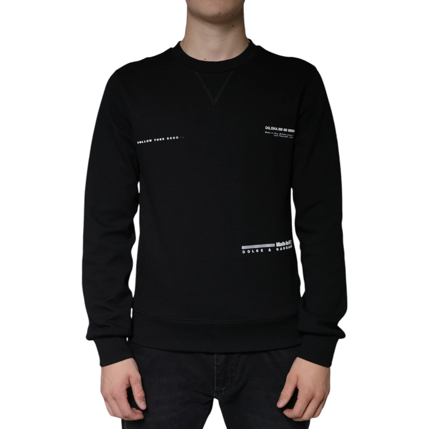 Black Logo Print CrewNeck Sweatshirt Sweater