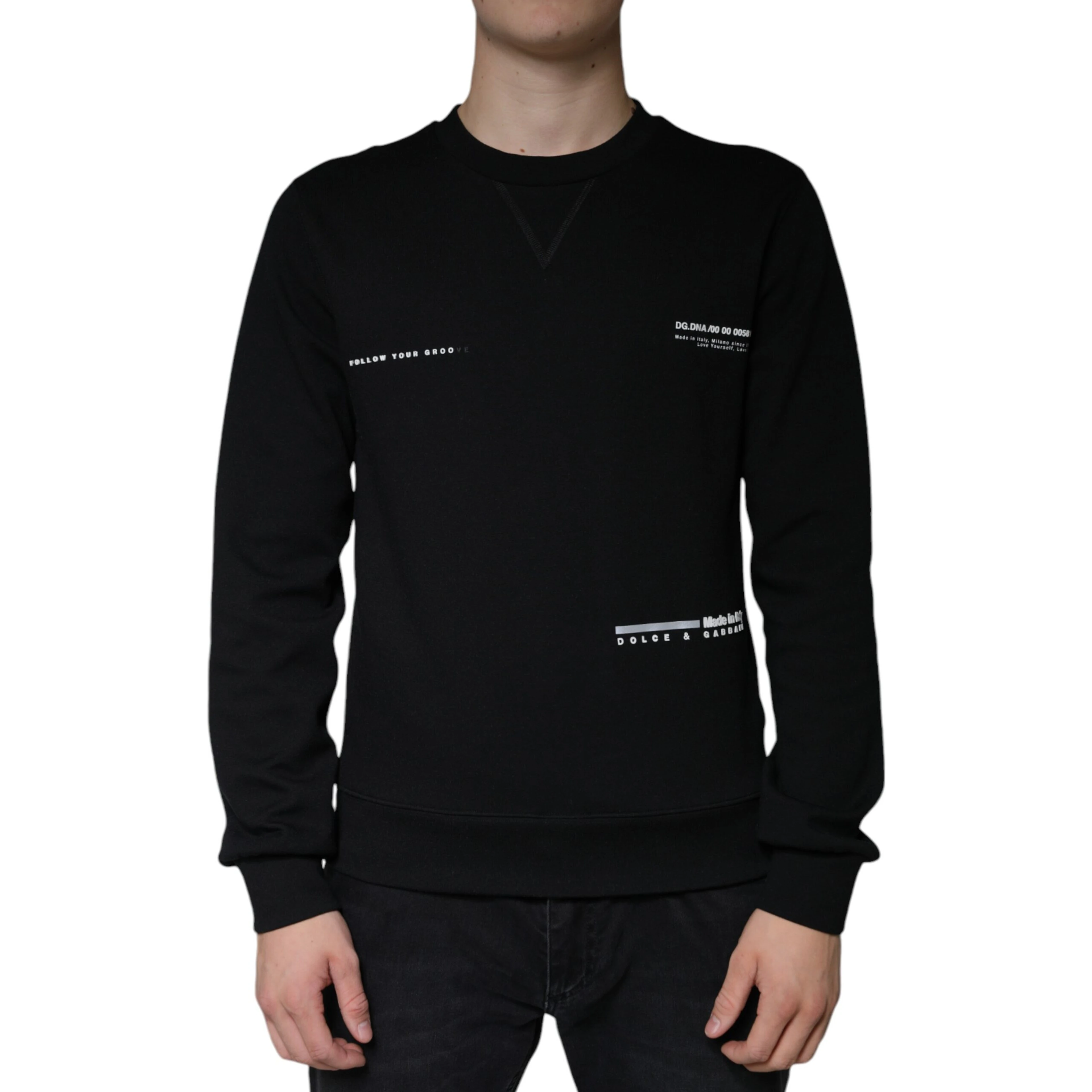 Black Logo Print CrewNeck Sweatshirt Sweater