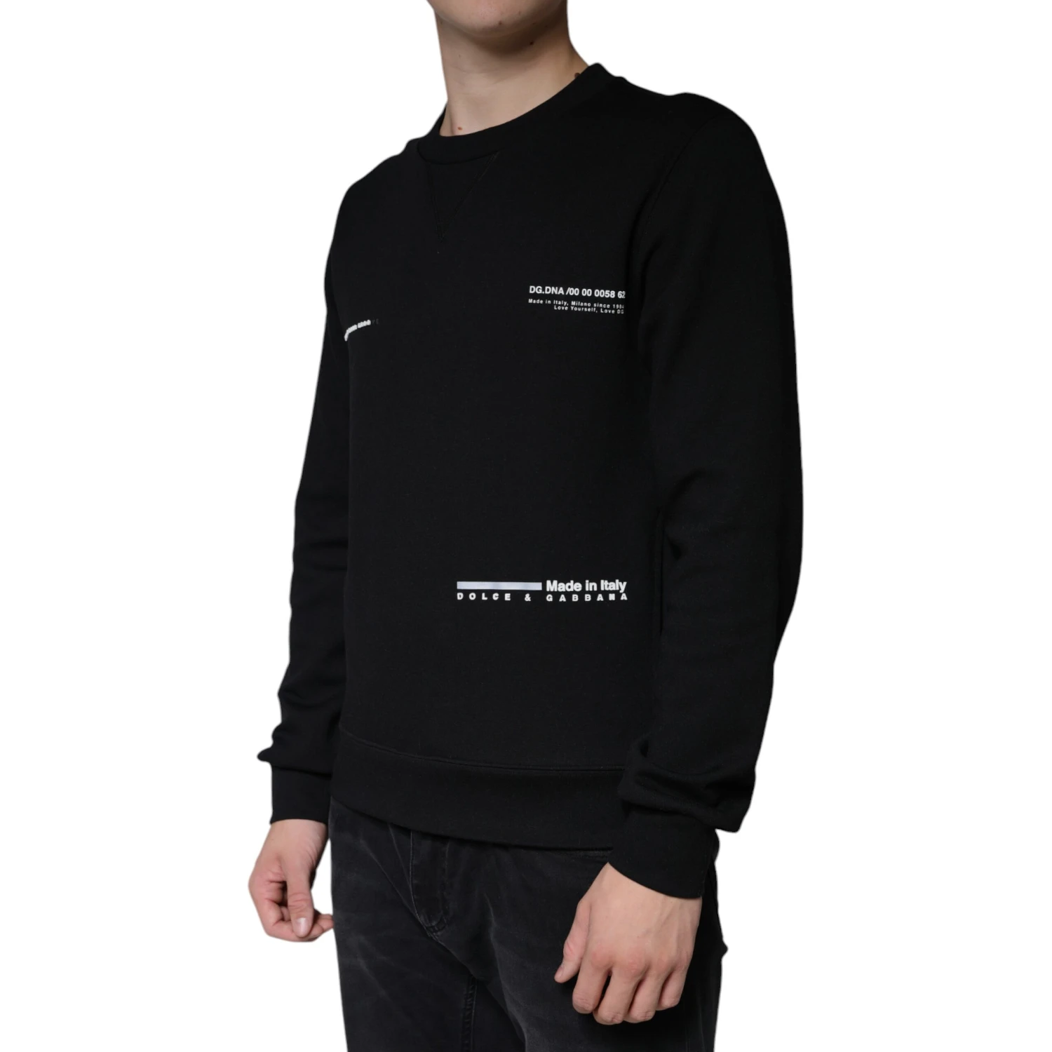 Black Logo Print CrewNeck Sweatshirt Sweater