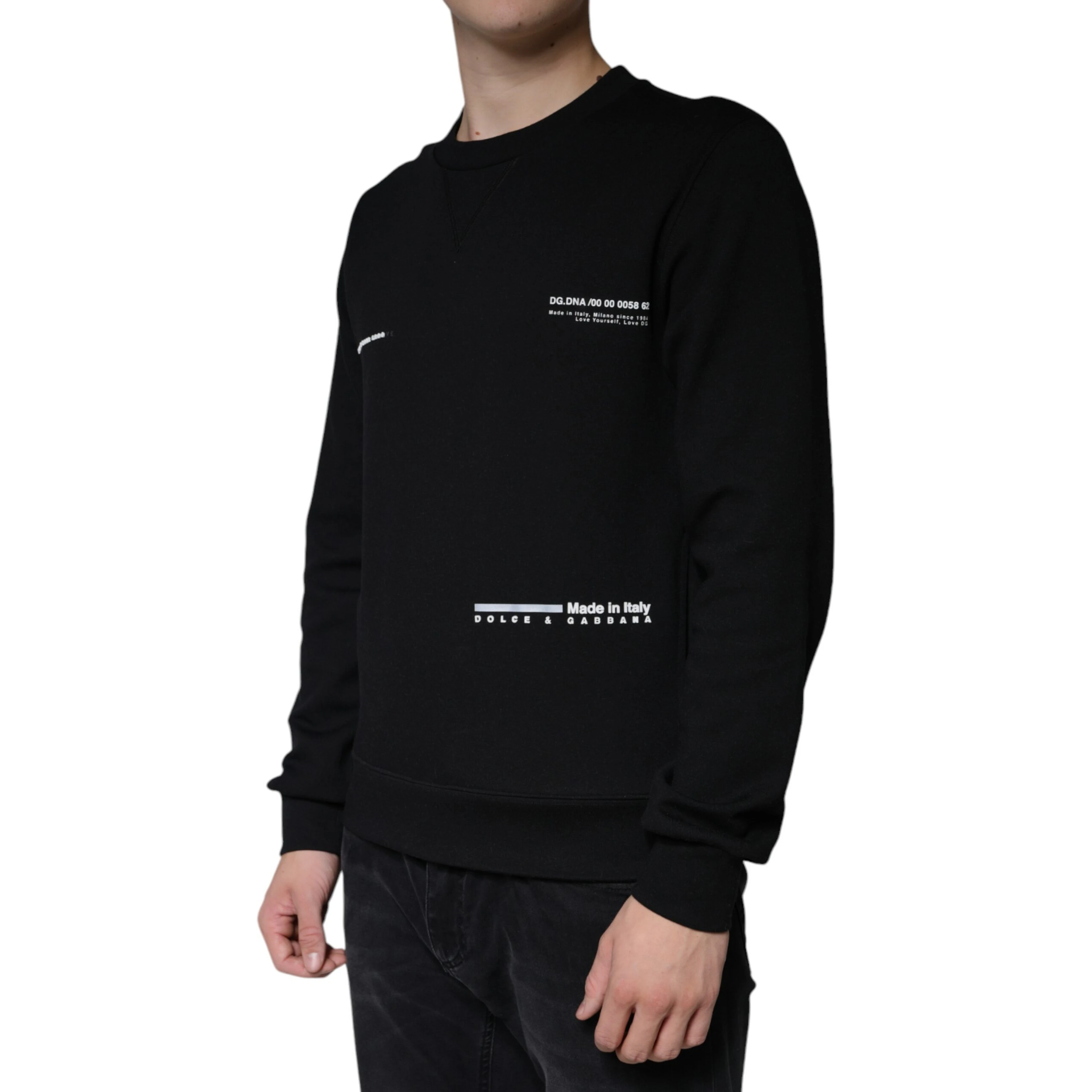 Black Logo Print CrewNeck Sweatshirt Sweater