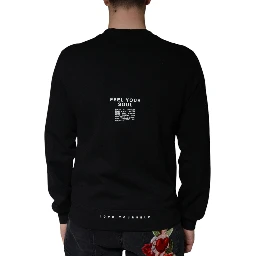 Black Logo Print CrewNeck Sweatshirt Sweater