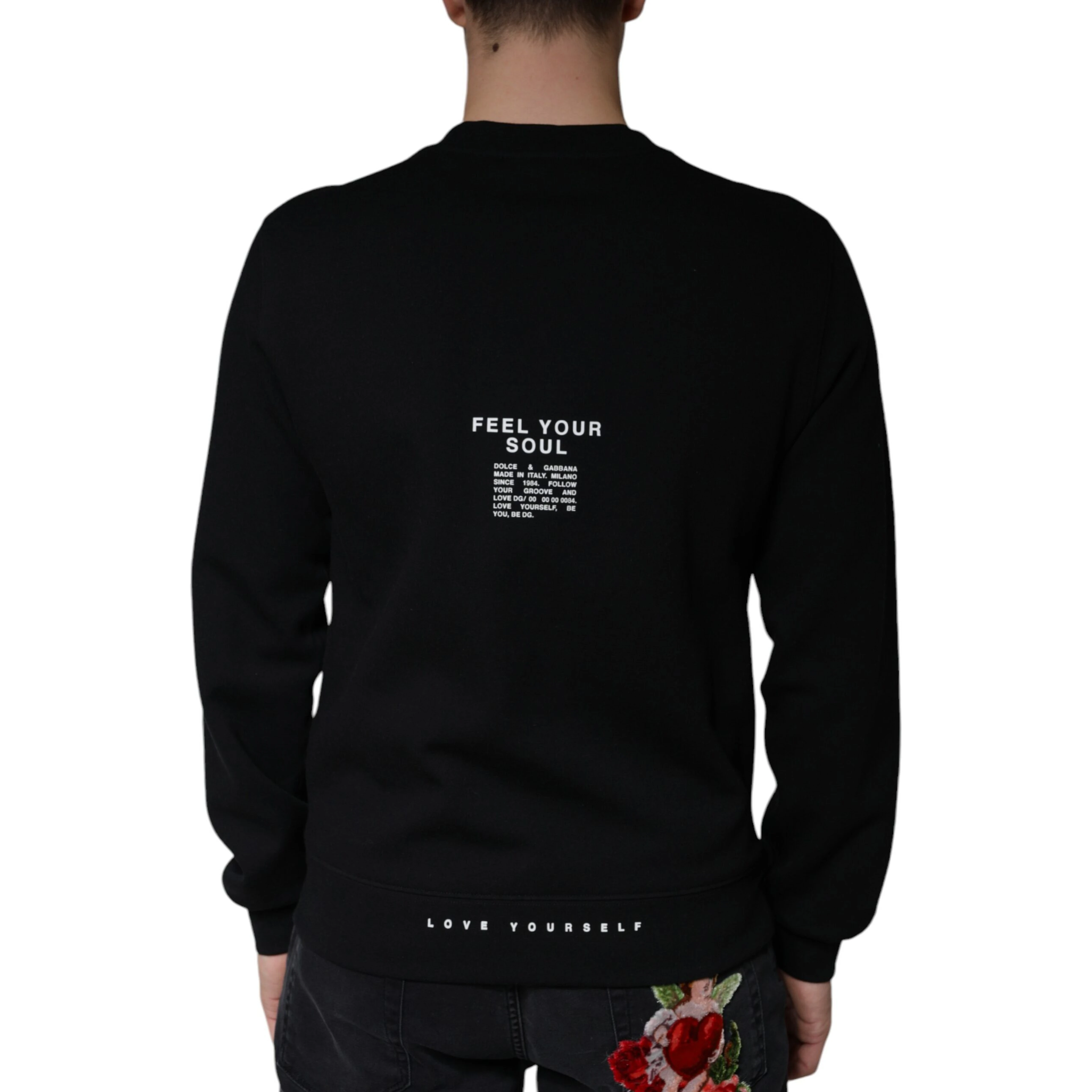 Black Logo Print CrewNeck Sweatshirt Sweater