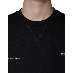 Black Logo Print CrewNeck Sweatshirt Sweater