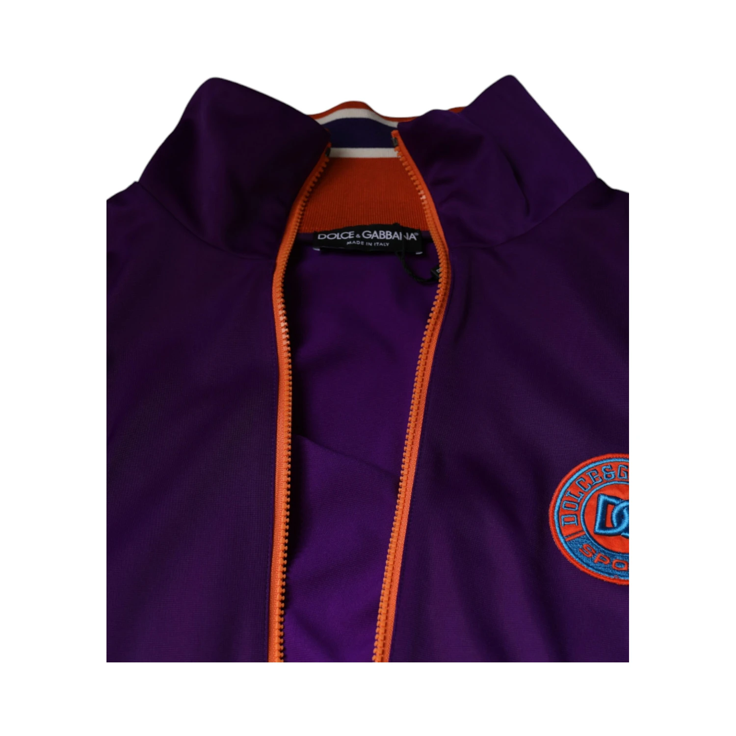 Purple Polyester Full Zip Long Sleeve Sweater