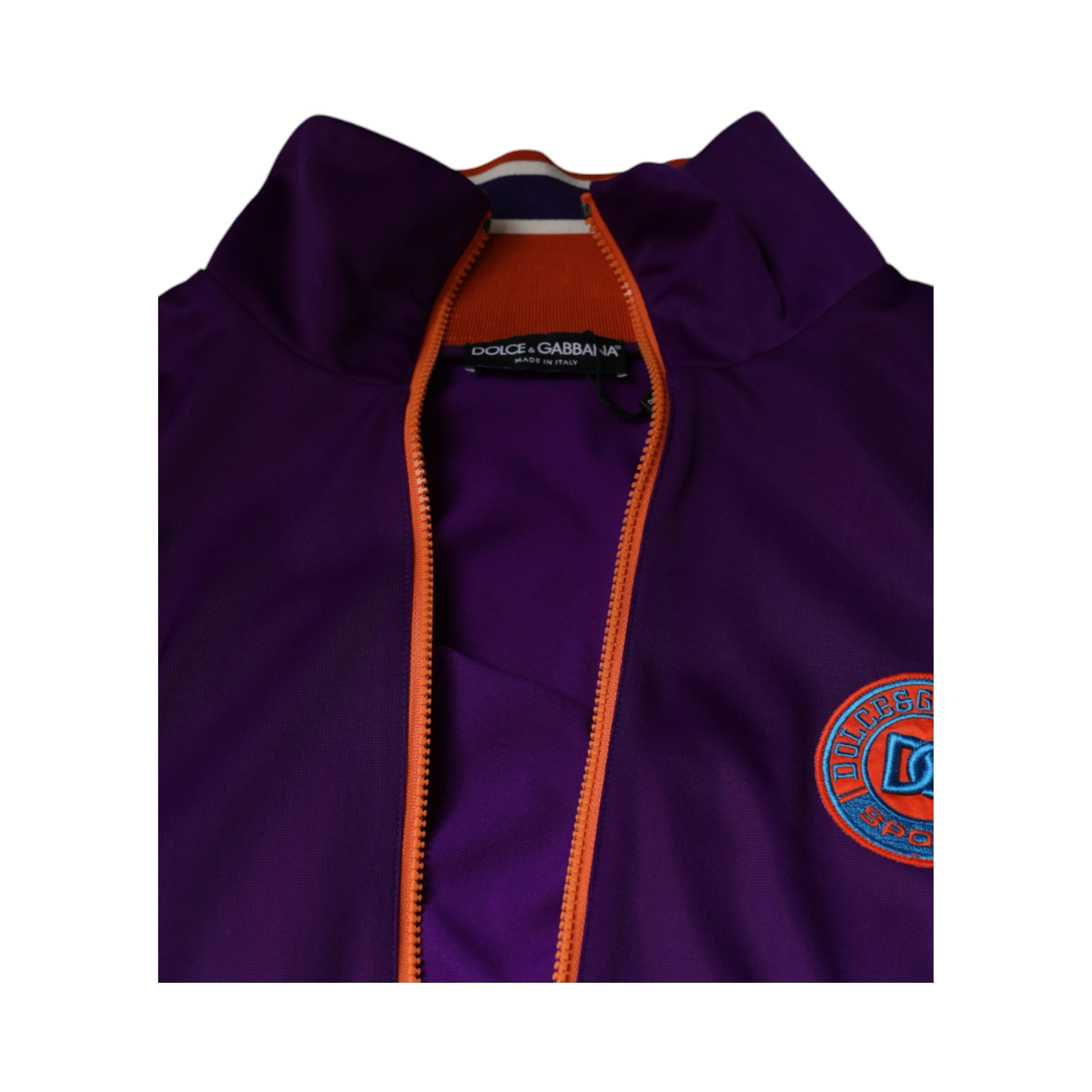 Purple Polyester Full Zip Long Sleeve Sweater