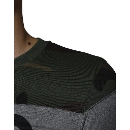 Multicolor Camouflage Cotton Crew Neck T-shirt