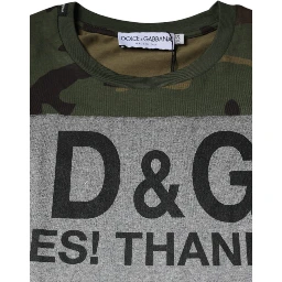 Multicolor Camouflage Cotton Crew Neck T-shirt