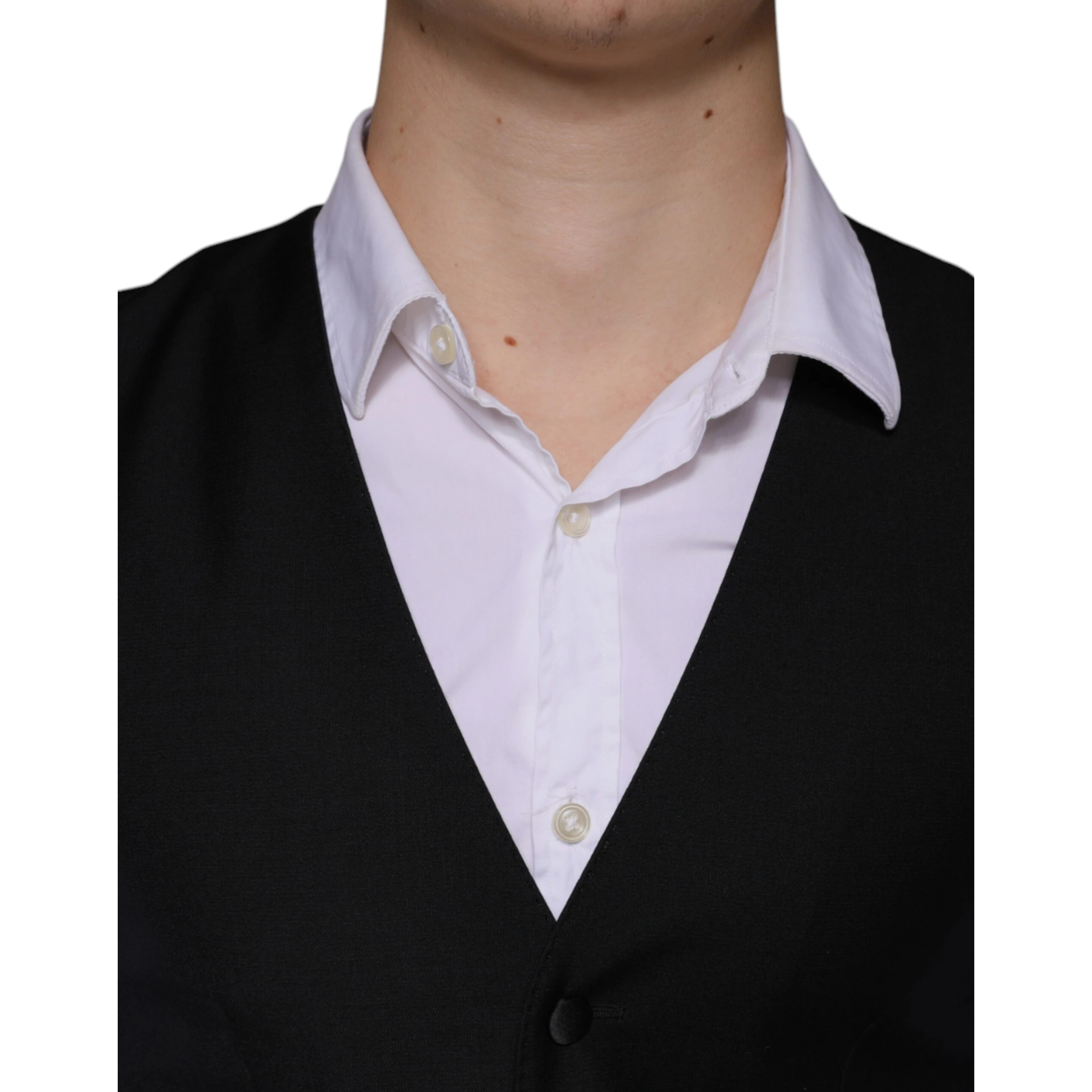 Black Wool Waistcoat Dress Formal Vest