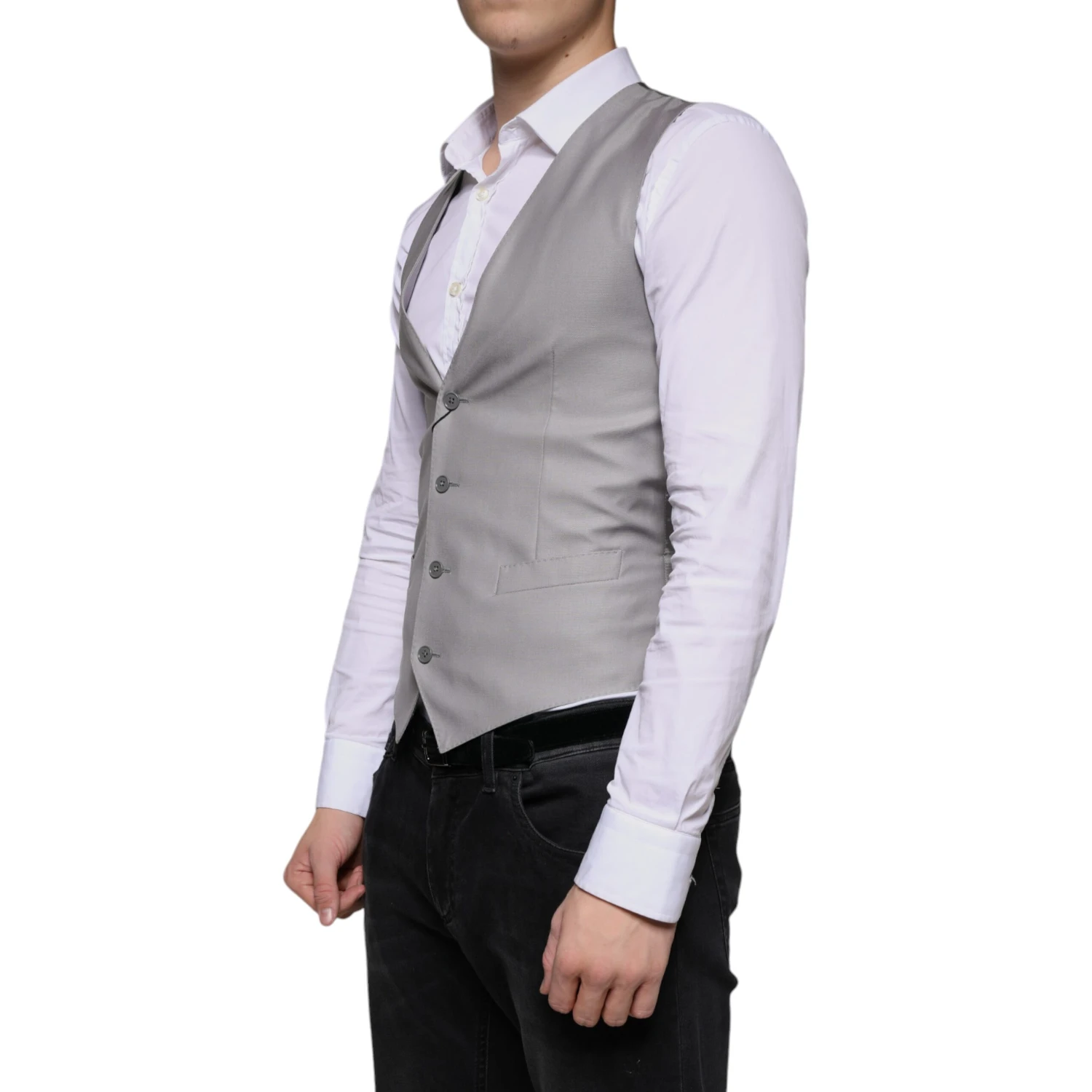 Light Gray Wool Formal Dress Waistcoat Vest