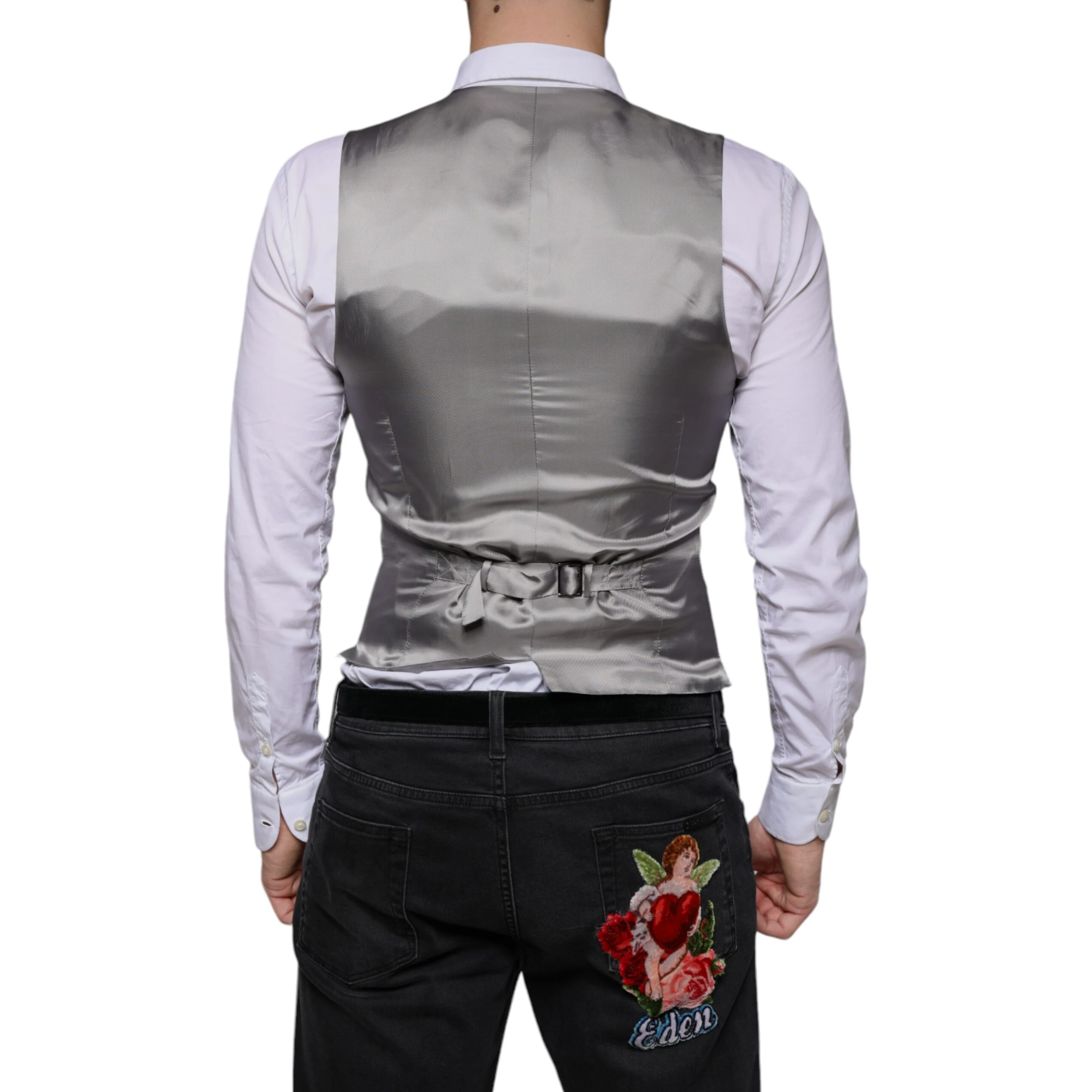Light Gray Wool Formal Dress Waistcoat Vest