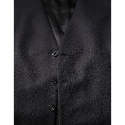 Black Wool Waistcoat Dress Formal Vest