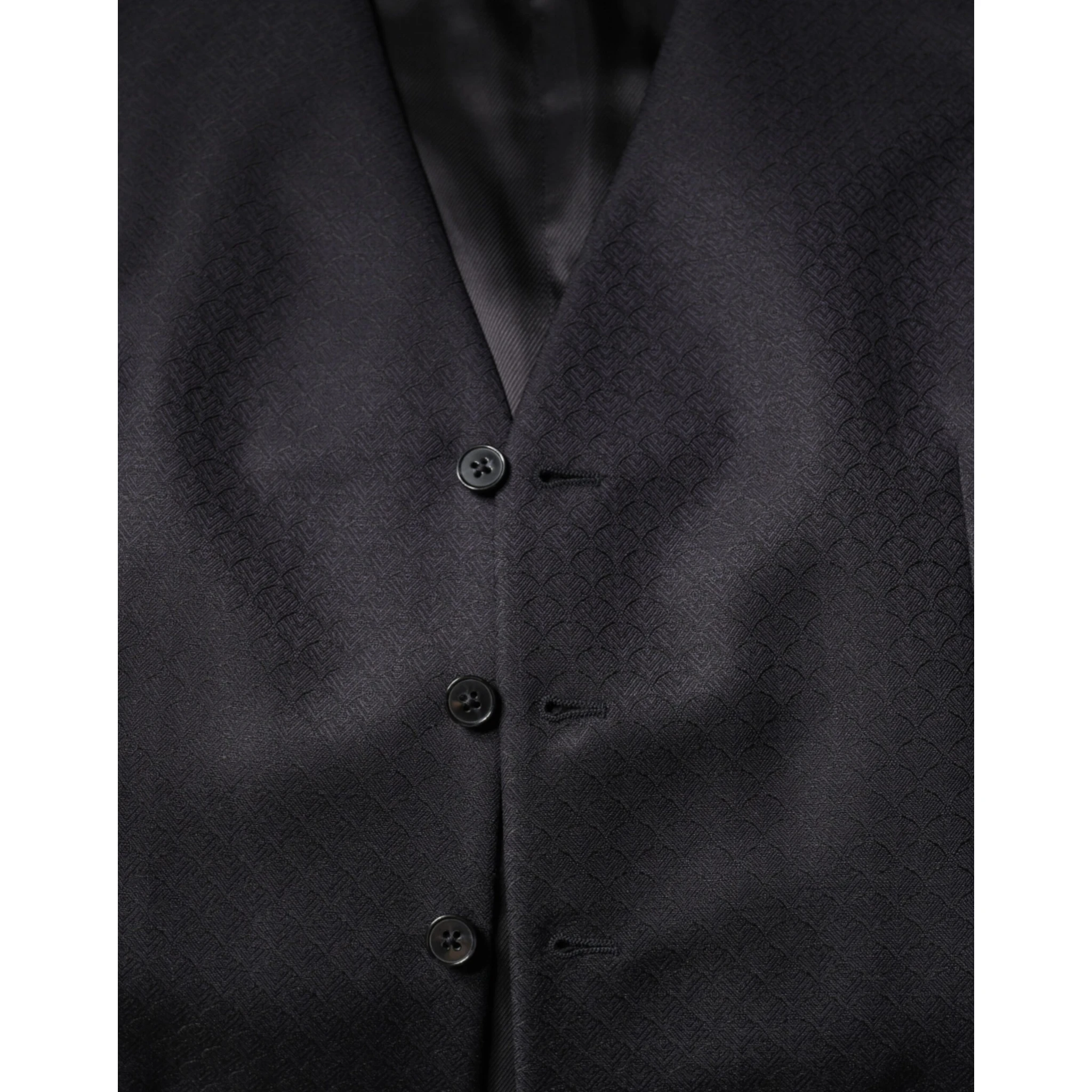 Black Wool Waistcoat Dress Formal Vest