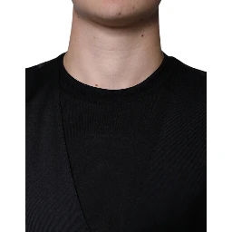 Black Wool Waistcoat Dress Formal Vest