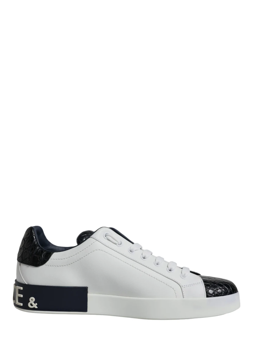 White Leather Logo Portofino Sneaker Shoes
