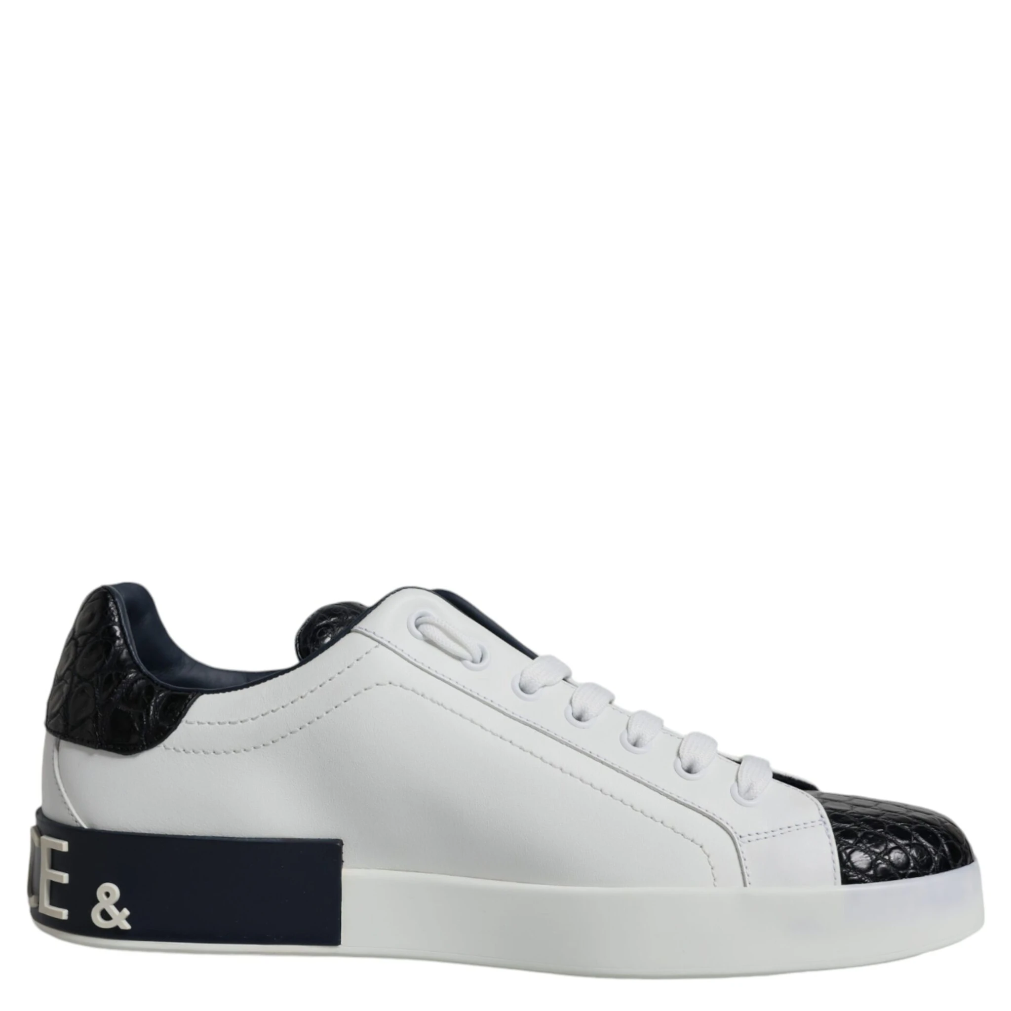 White Leather Logo Portofino Sneaker Shoes