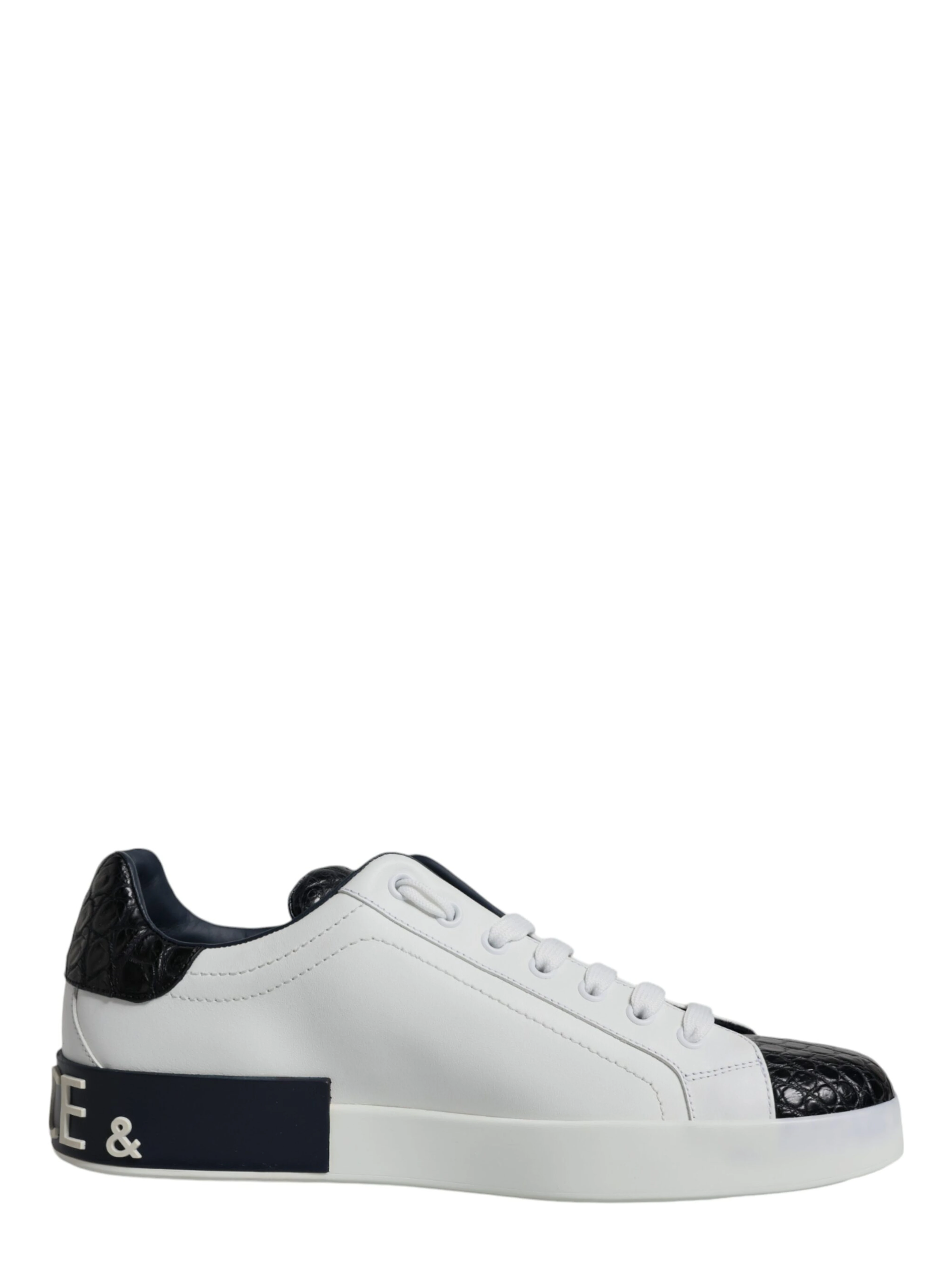 White Leather Logo Portofino Sneaker Shoes
