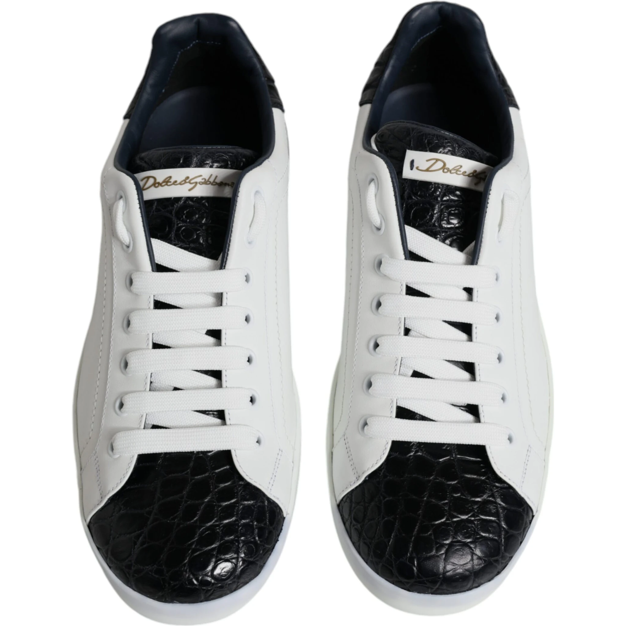 White Leather Logo Portofino Sneaker Shoes